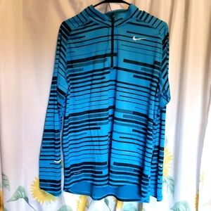 Men's XL Blue and Black Nike Long Sleeve Golf Shirt